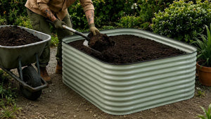 Filling a raised garden bed