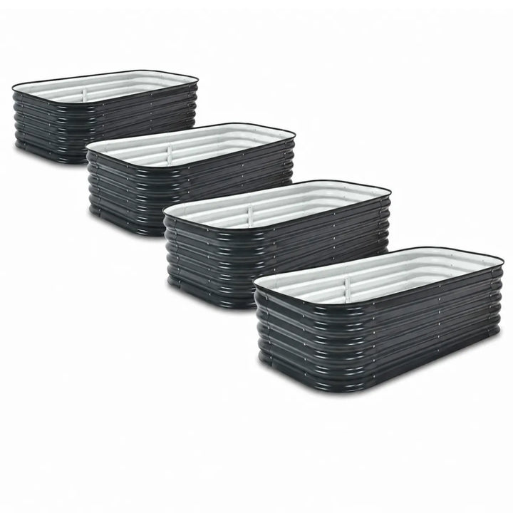 4-Pack — 15" Large Modular Steel Raised Garden Beds