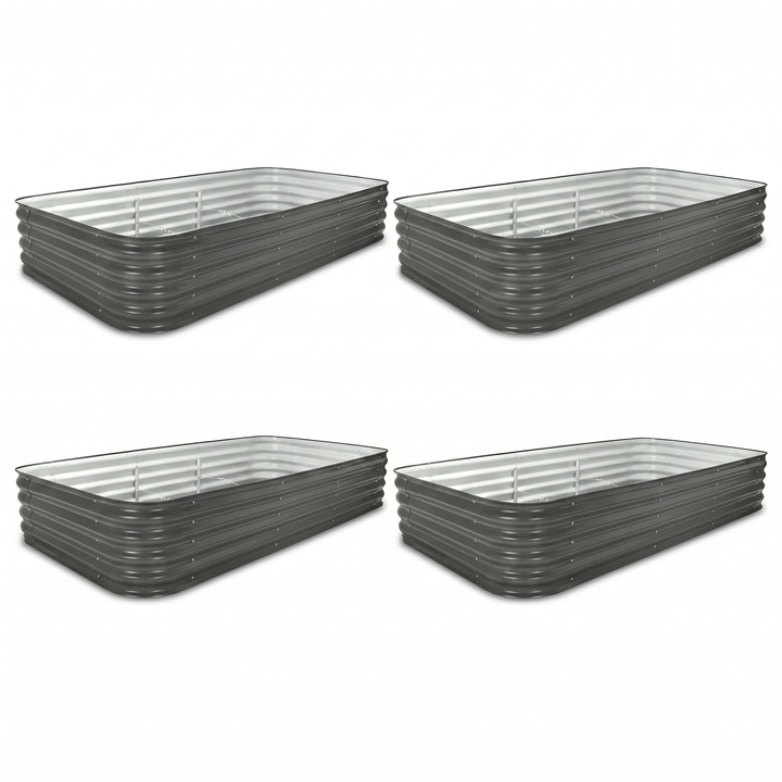 4-Pack —  Jumbo Modular Steel Raised Garden Bed 15" Tall
