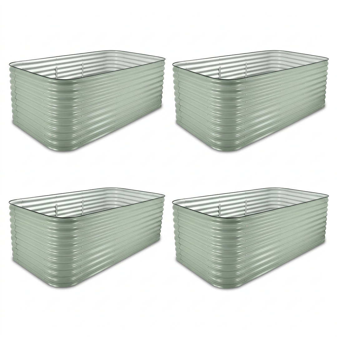 4-Pack — Jumbo Modular Steel Raised Garden Bed 29" Tall