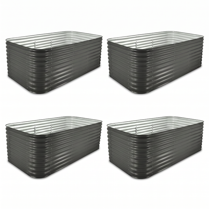 4-Pack — Jumbo Modular Steel Raised Garden Bed 29" Tall