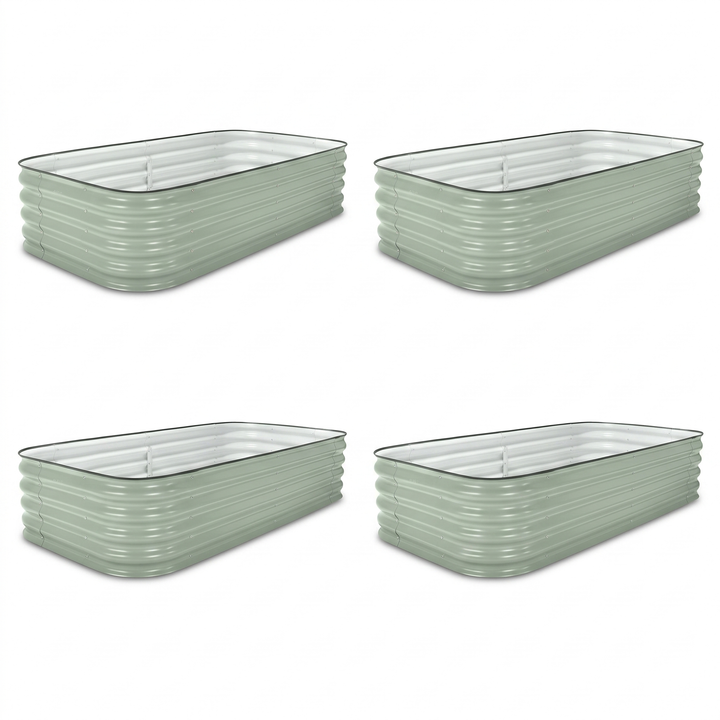 4-Pack —  Large Modular Steel Raised Garden Bed 15" Tall
