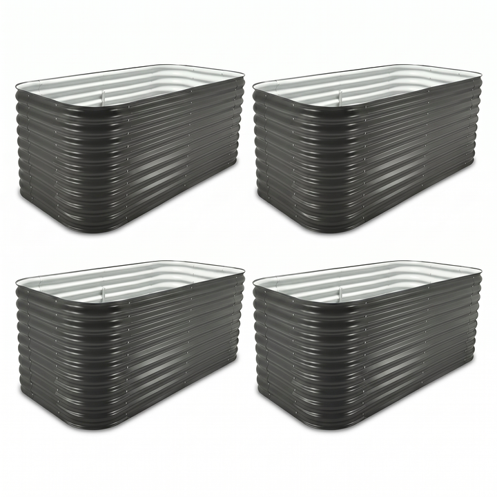 4-Pack —  Large Modular Steel Raised Garden Bed 29" Tall