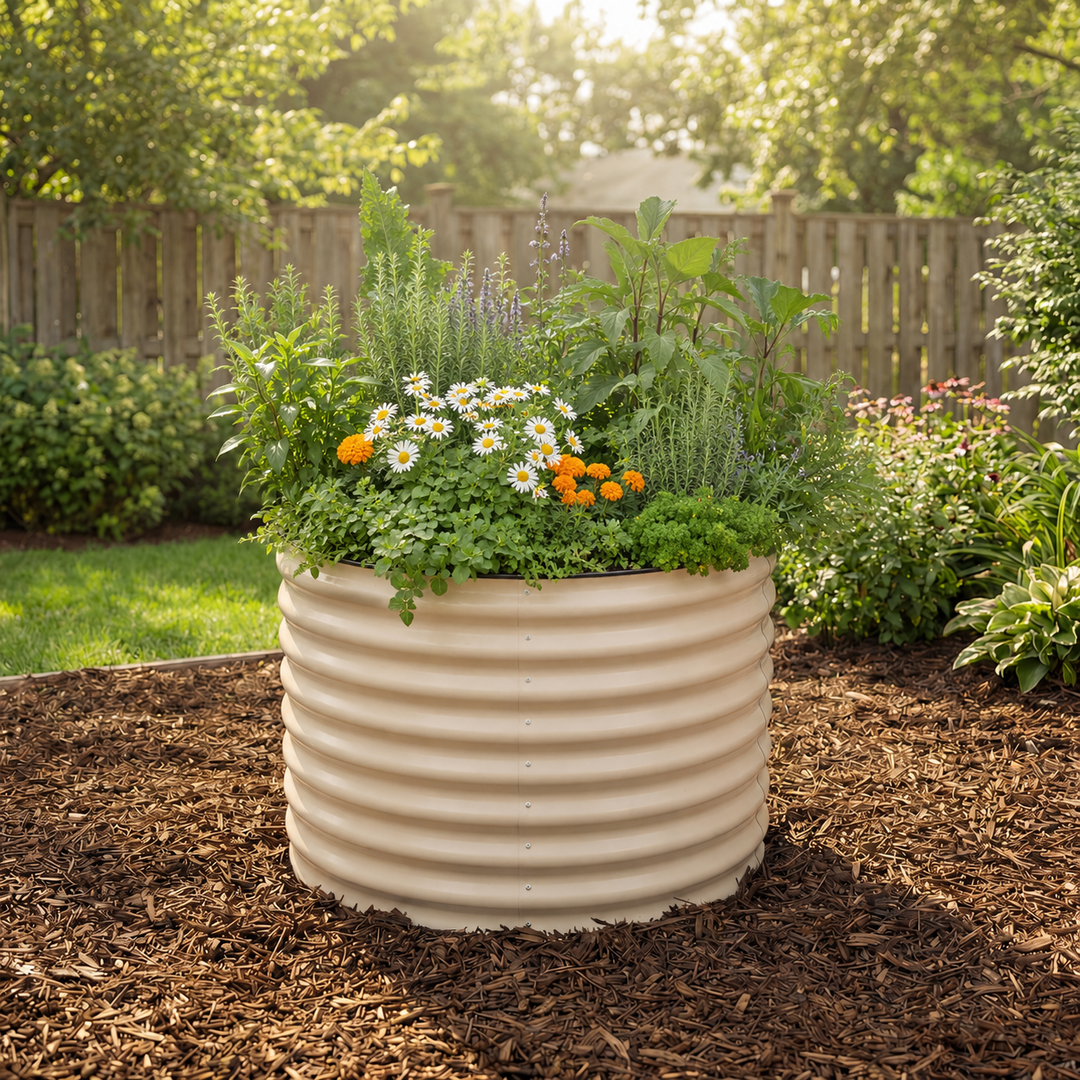 Round Metal Raised Garden Bed 29" Tall