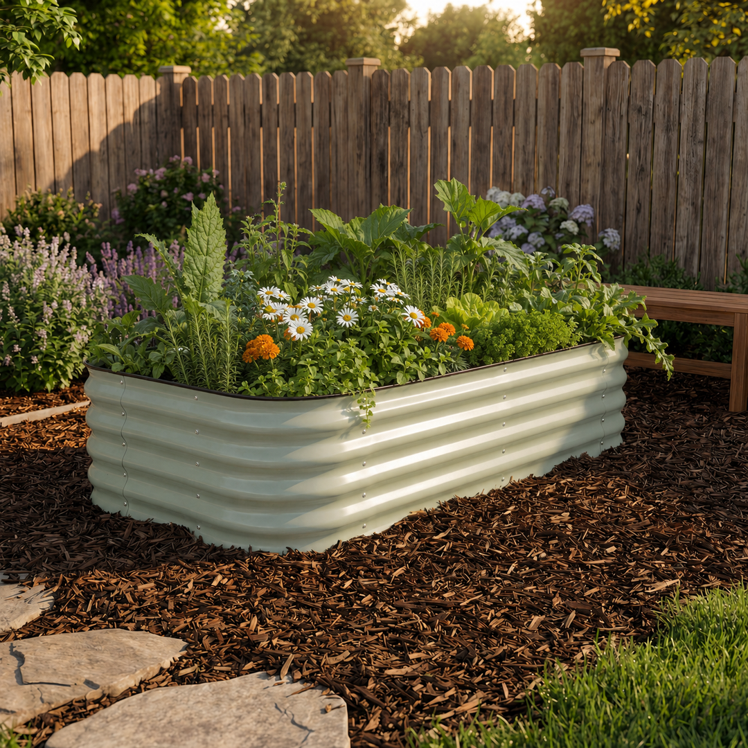 Large Modular Steel Raised Garden Bed 15" Tall