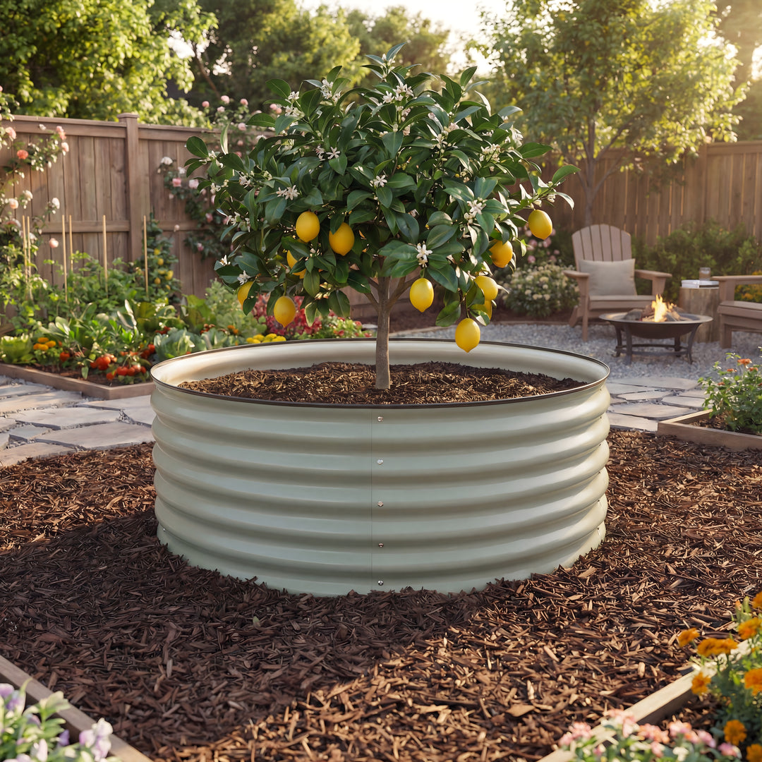 Round Metal Raised Garden Bed 15" Tall