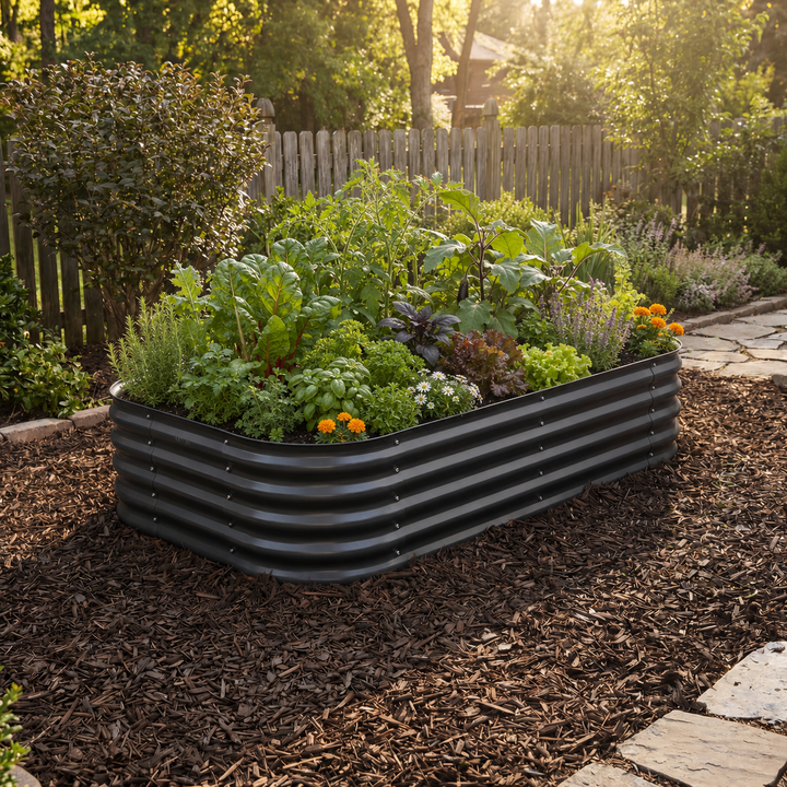 Large Modular Steel Raised Garden Bed 15" Tall