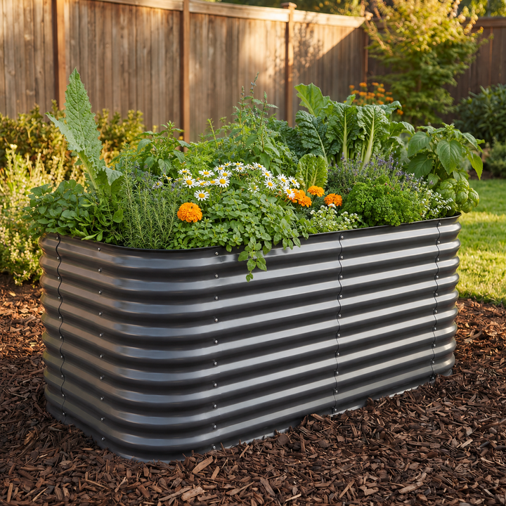 Large Modular Steel Raised Garden Bed 29" Tall