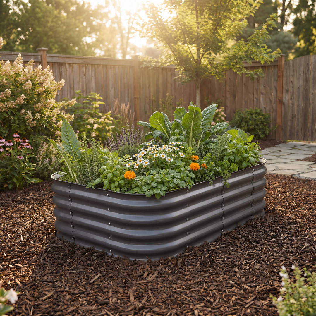 Medium Modular Steel Raised Garden Bed 15" Tall