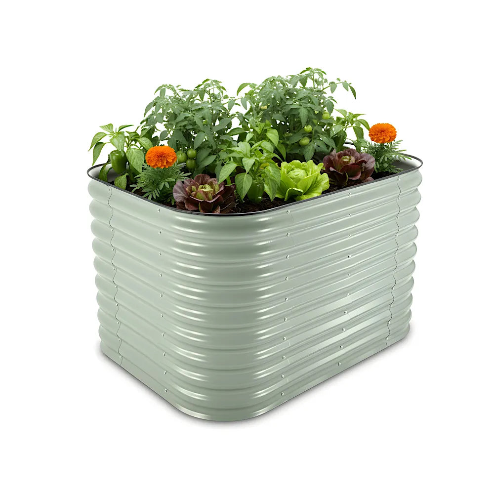 29" green metal raised garden bed