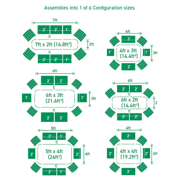 Large Modular Steel Raised Garden Bed 15" Tall