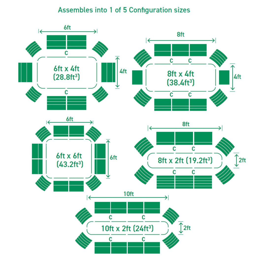 Jumbo Modular Steel Raised Garden Bed 15" Tall