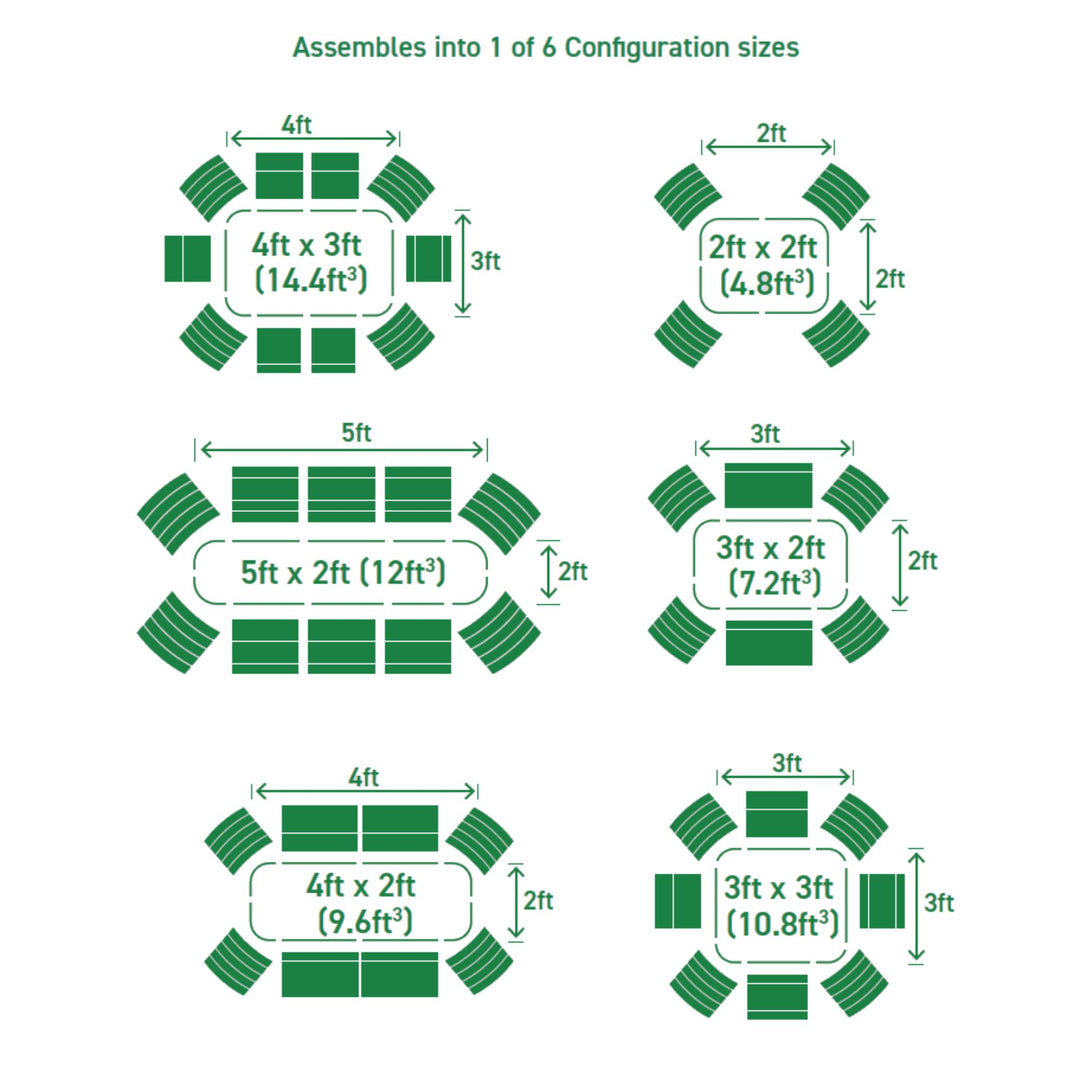 Medium Modular Steel Raised Garden Bed 29" Tall