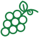 Green icon of a grape cluster