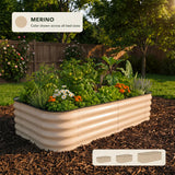 Light Clay Metal Raised Garden Bed