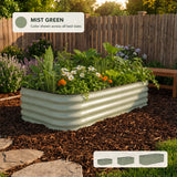 Mist Green Metal Raised Garden Bed